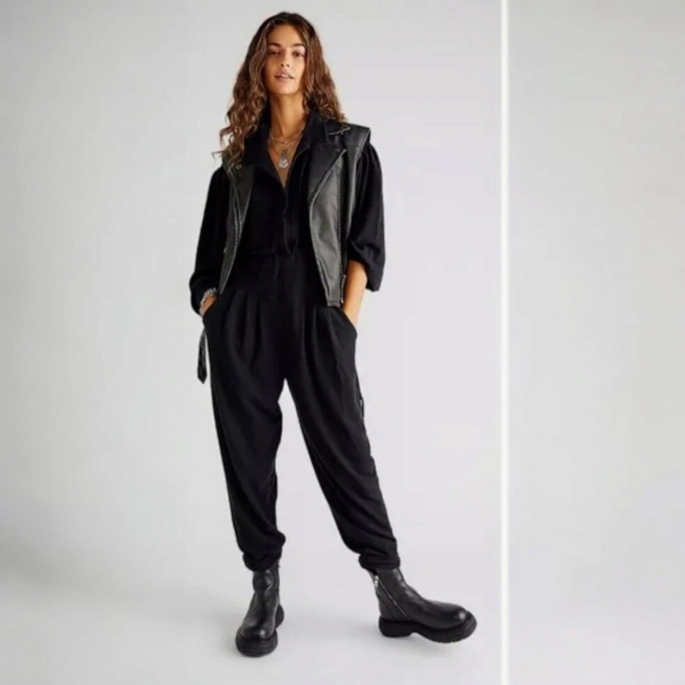 We The Free Black Jumpsuit Effortless Style SZ M